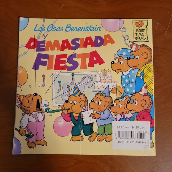Los Osos Berenstain Bear Demasiada Fiesta Too Much Birthday Book Spanish Childre - Picture 2 of 5